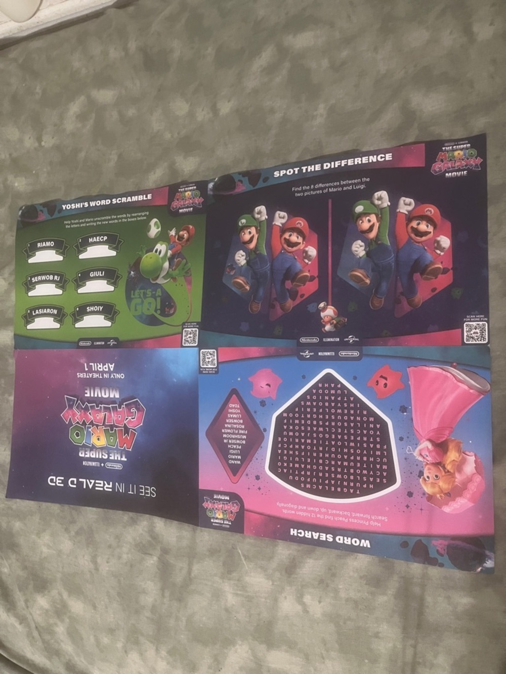 Super Mario Galaxy 18x24 Movie Poster ORIGIN Fold-Up (2-Sided) Nin ten do NEW - Picture 10 of 11